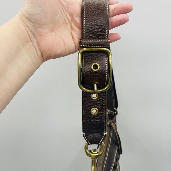 Coach Signature Logo Canvas/Leather Crossbody Shoulder Bag Purse Brown E06U-1040 - Picture 10 of 16